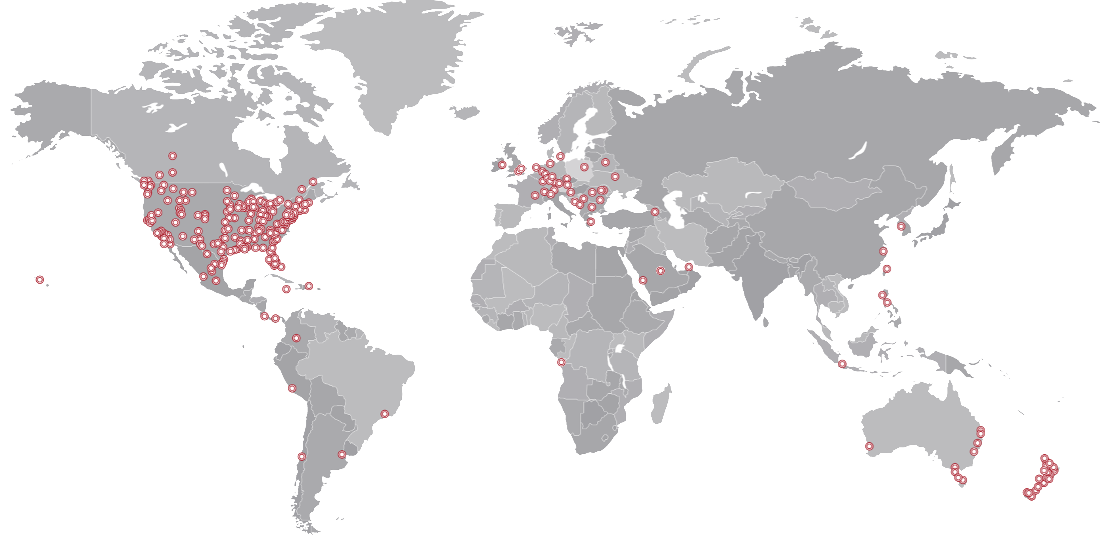 Map showing NAI Global offices across North America, Latin America, EMEA and APAC, connected to NAI UK in London
